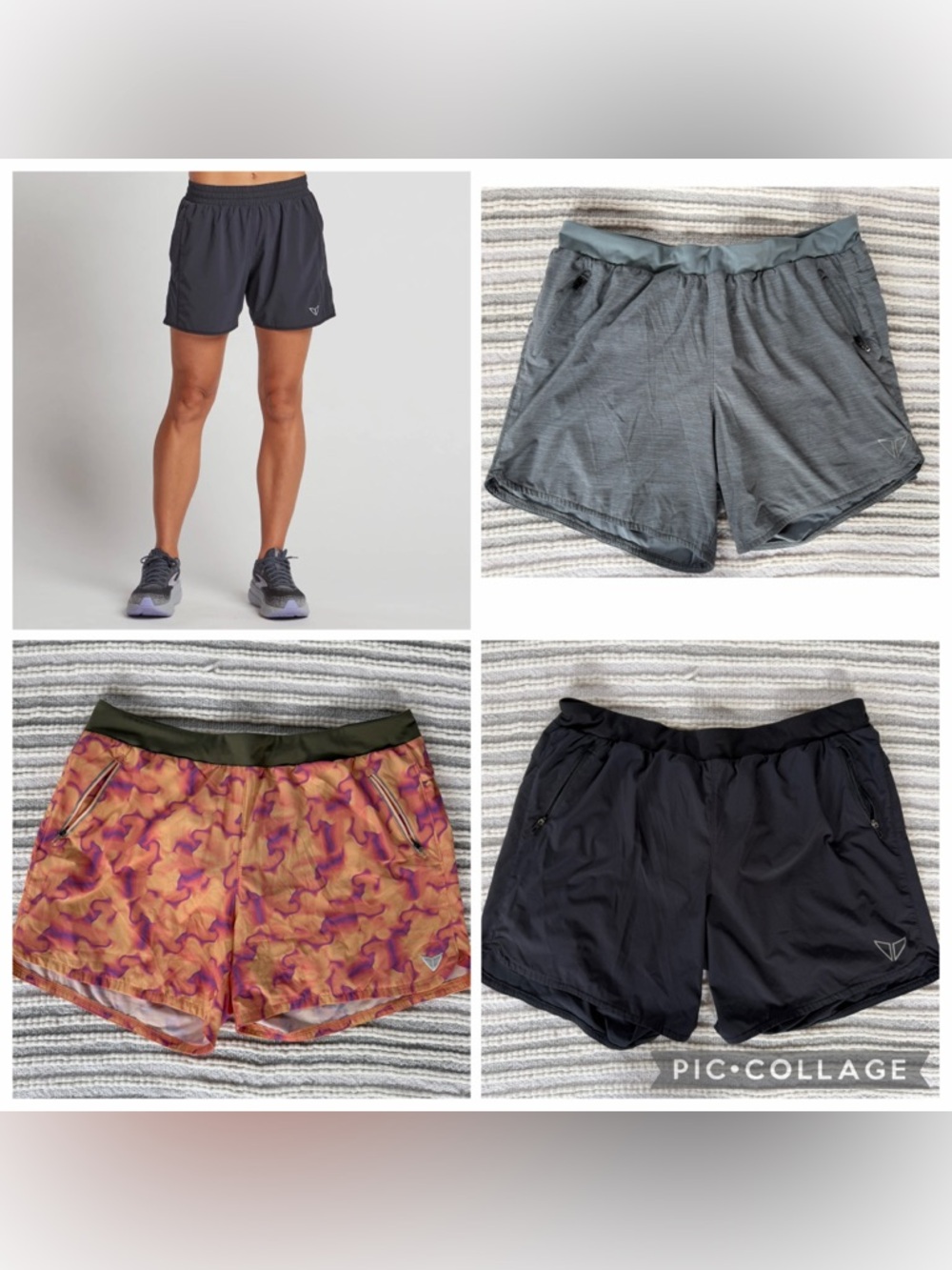Korsa by Road Runner Sports Women’s Shorts Size XL Black Gray Orange 3 Pairs